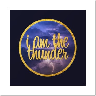 I Am The Thunder | Purple Sky With Gold Text Posters and Art